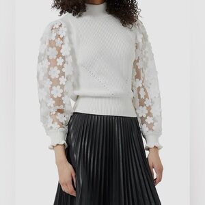 French Connection Juri Mozart Floral Appliqué Sweater- EXCELLENT CONDITION